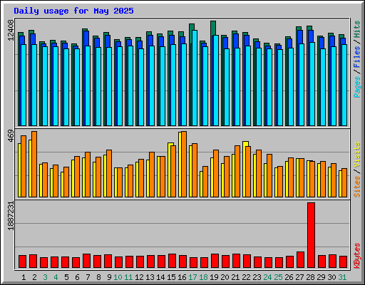 Daily usage for May 2025