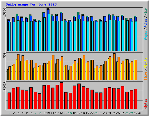 Daily usage for June 2025